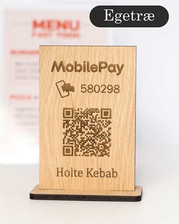 Mobile pay skilt i træ