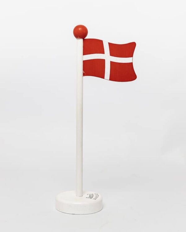Hvidt bordflag i træ med navn