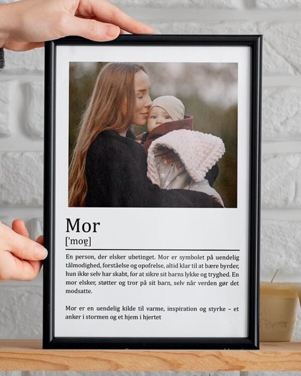Personlig gave til kæreste, mor,far, bedsteforældre fotoprint