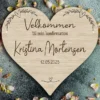 Skilt til konfirmation i træ