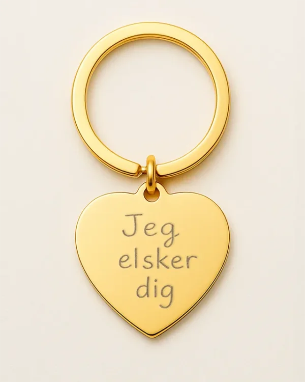 Nøglering guld med gravering