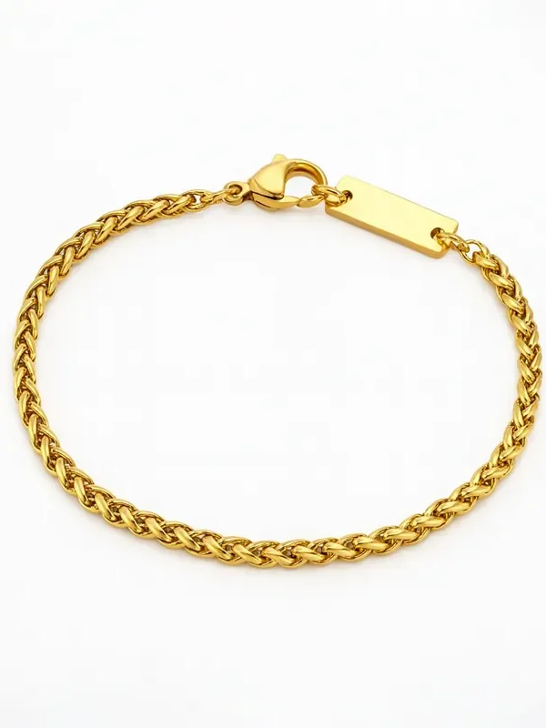 Armbånd med dato og navn. Guldbelagt
