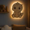 Natlampe til børn - Væglampe med dinosaur motiv