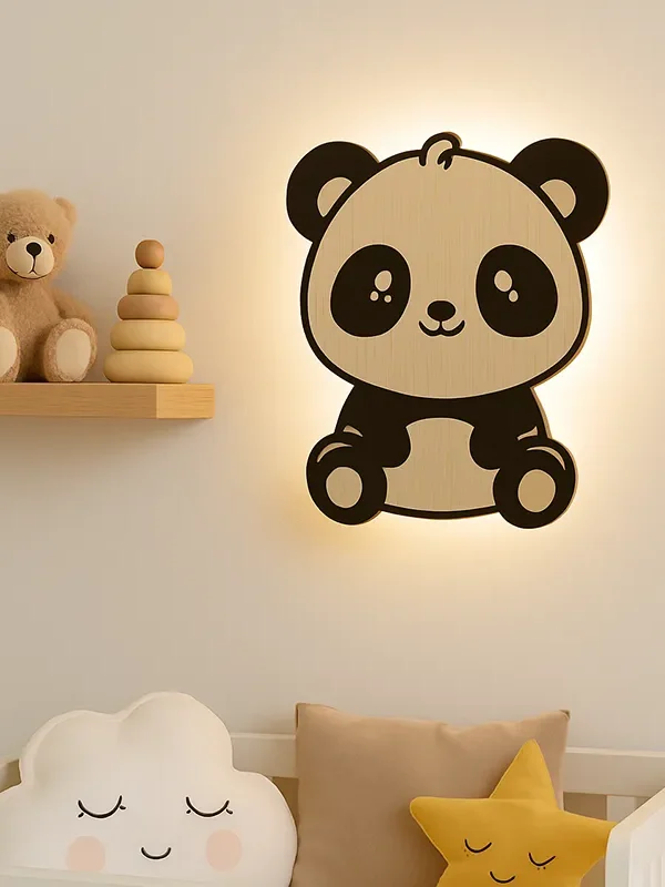 Natlampe til børn - Væglampe med panda motiv