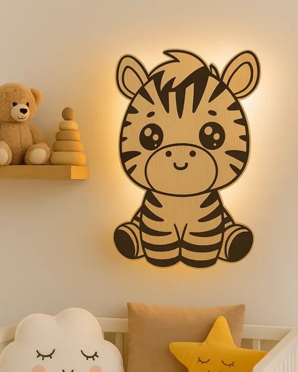 Natlampe til børn - Væglampe med zebra motiv