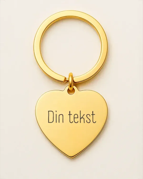 Design selv nøglering i 18K guldbelagt rustfrit stål